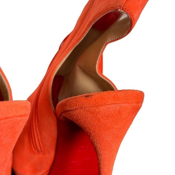 Christian Louboutin Women's Sz 37 US 7 Otoka Tassel Orange Suede Ankle Boots - Picture 10 of 12
